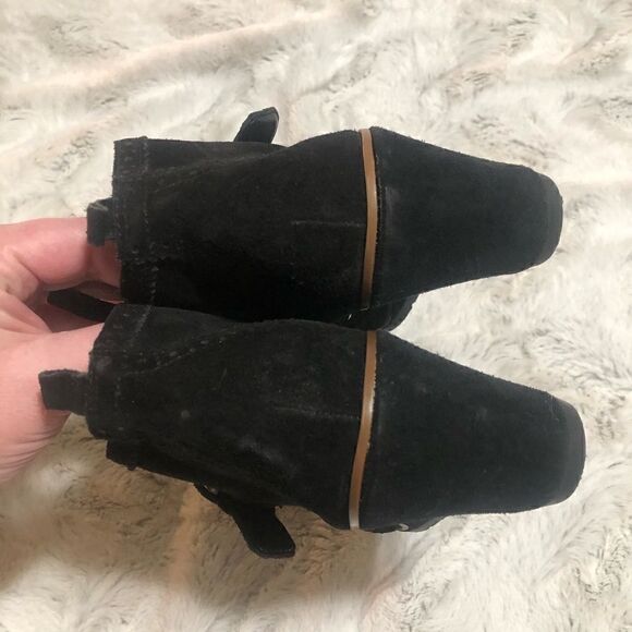 franco Sarto black suede wedge booties size 9.5M - Picture 10 of 11